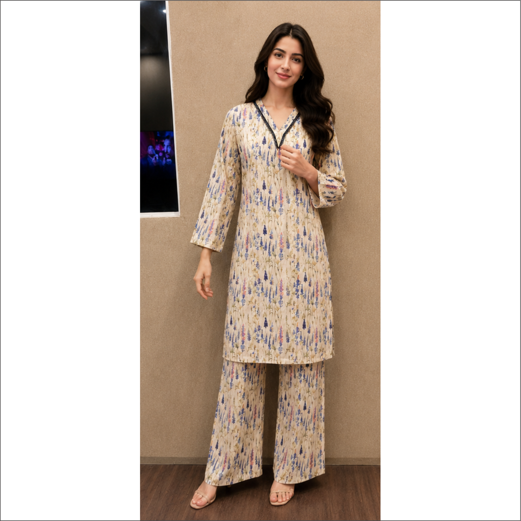 Pastel Meadow Printed Lawn Suit – 2 Piece