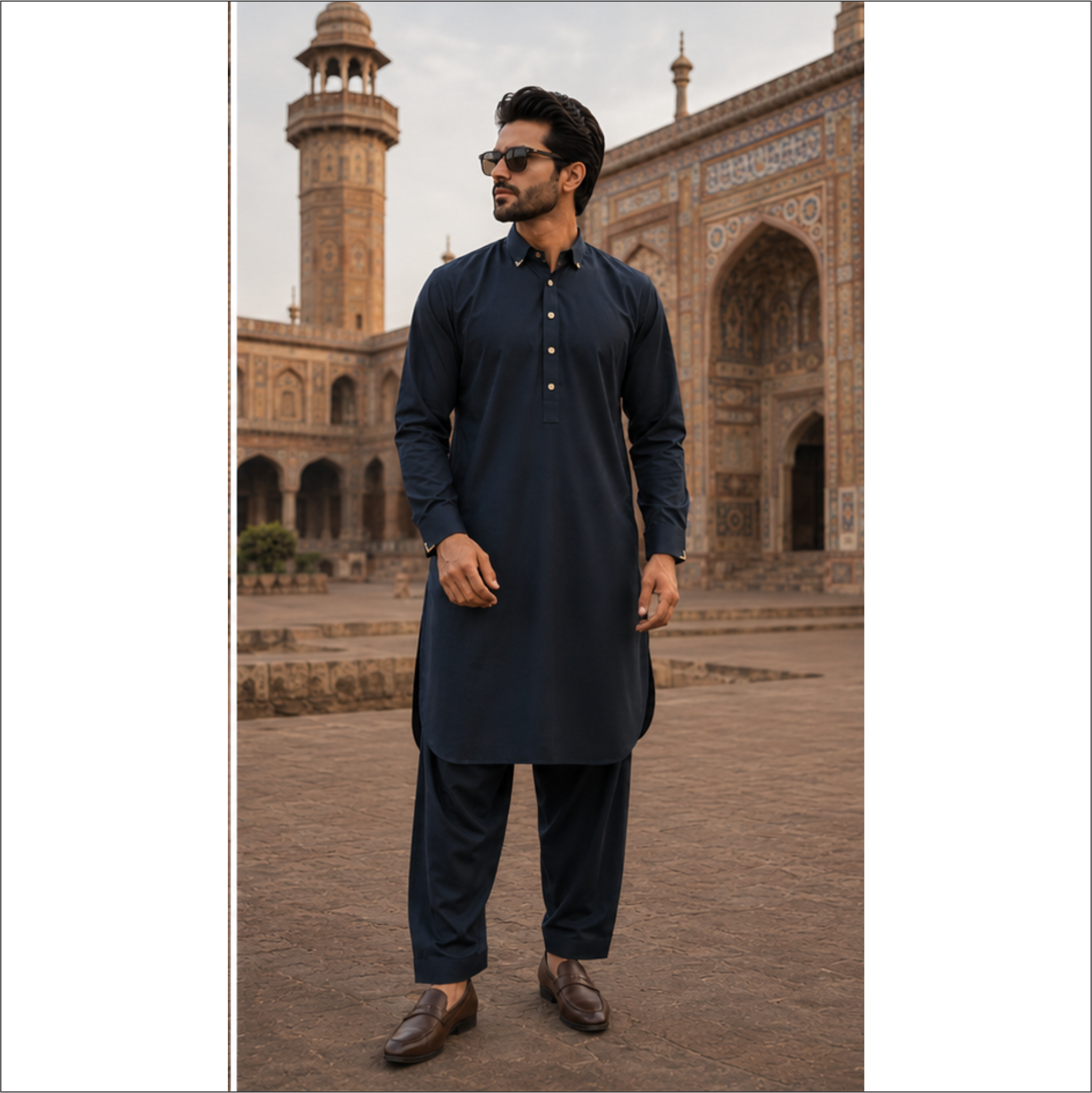 Premium Navy Blue Kurta Shalwar – Refined Eastern Elegance