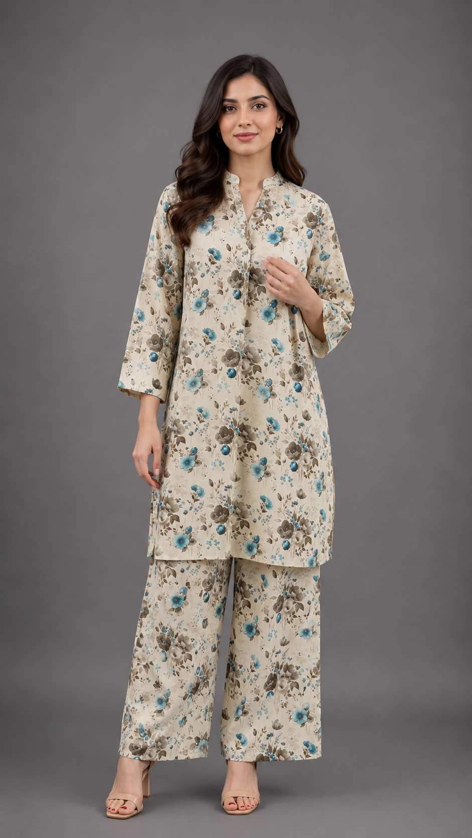 LAWMAN 2 Piece Stitched – Elegant Floral Co-Ord Set