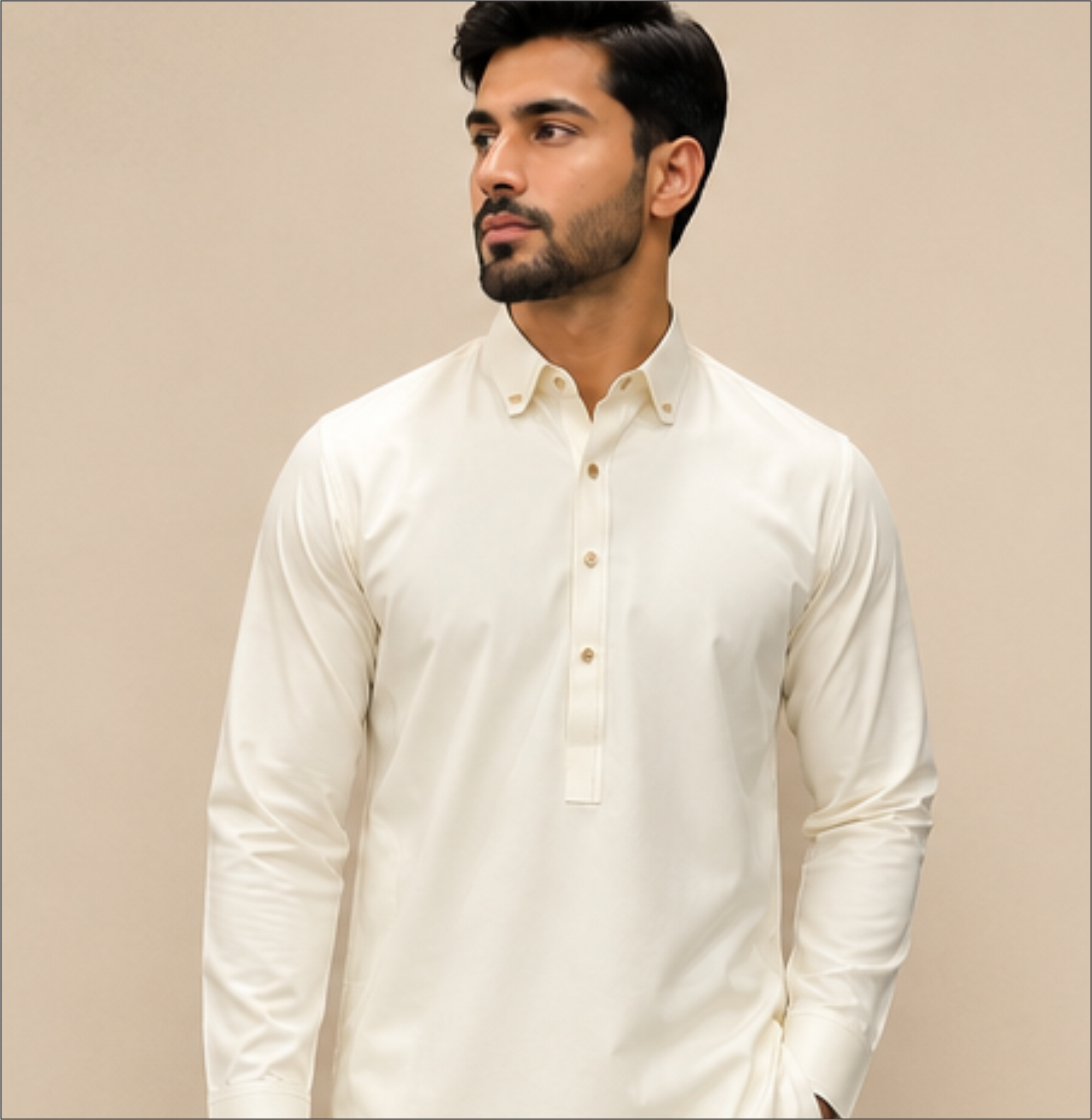 Classic Ivory White Shalwar Kameez – Premium Men’s Eastern Wear