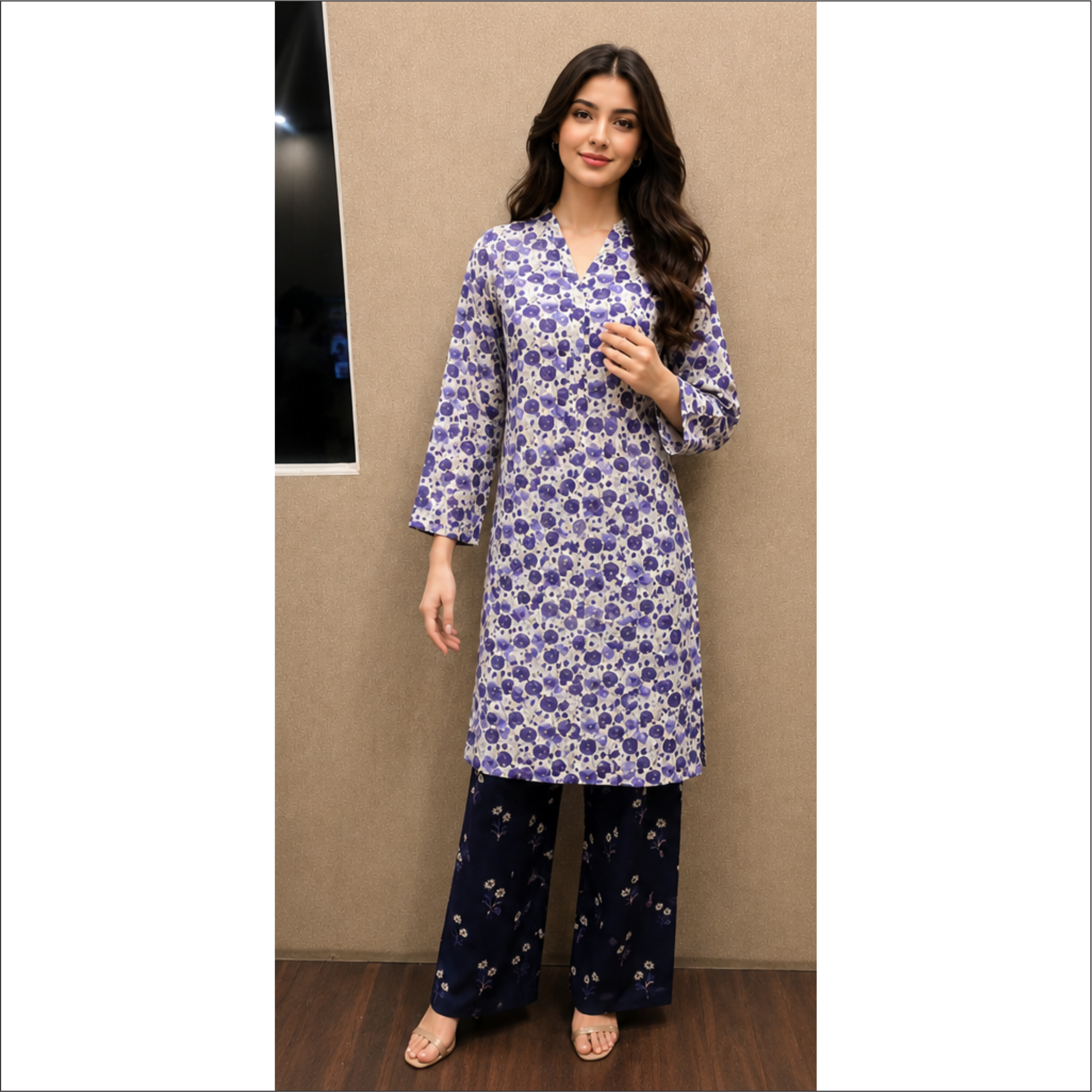 Lavender Bloom Printed Lawn Suit – 2 Piece