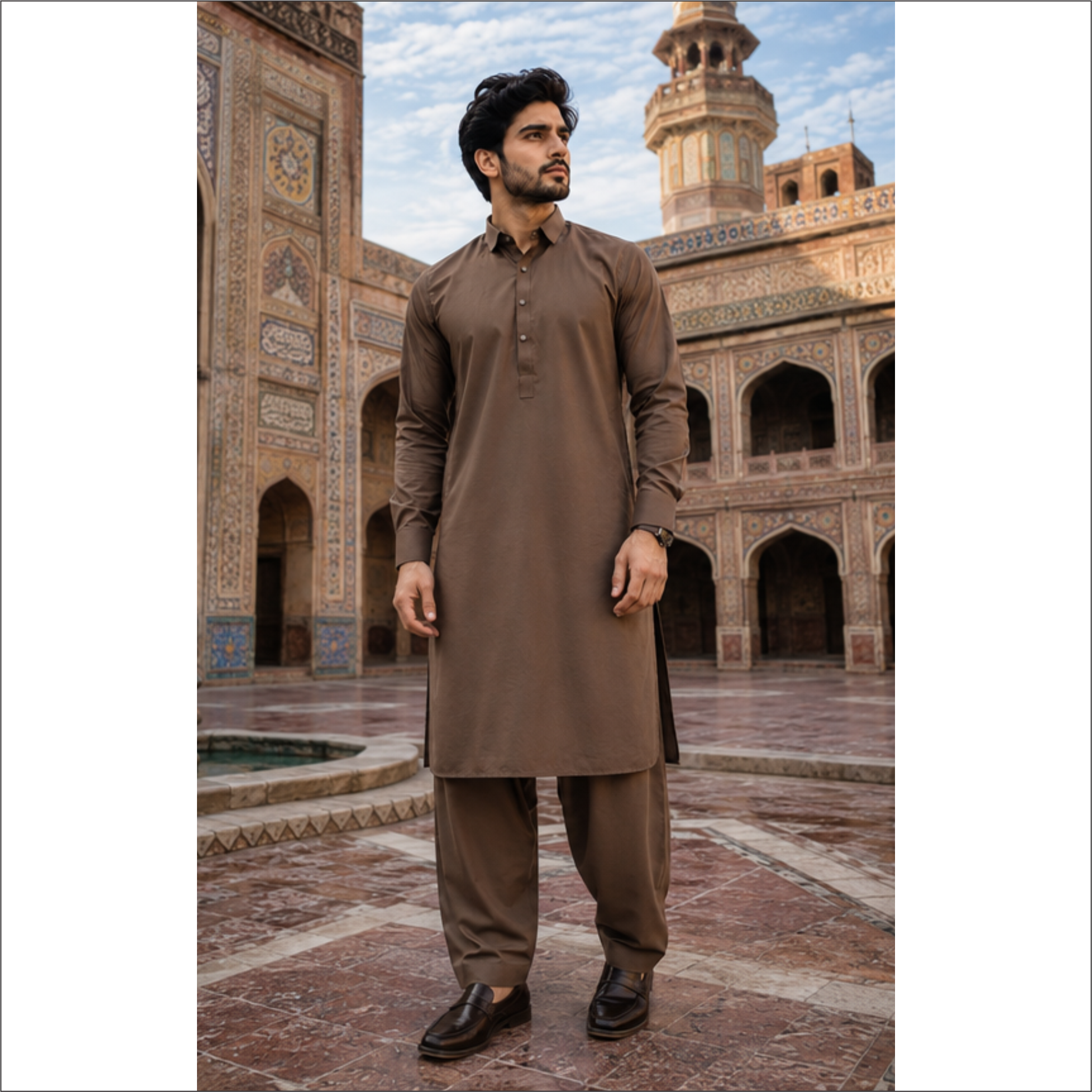 Classic Brown Kurta Shalwar – Elegant Traditional Wear