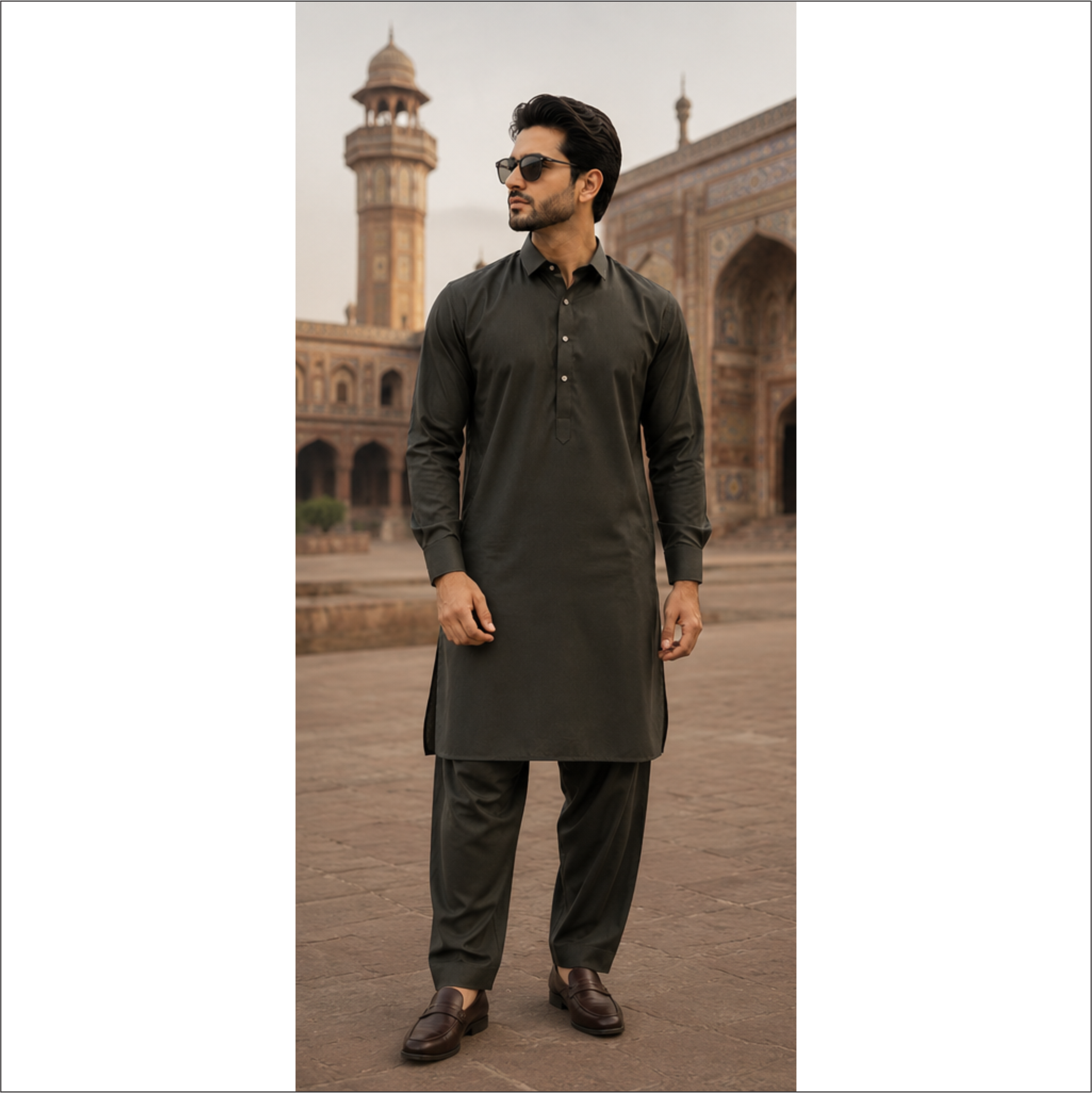 Elegant Charcoal Black Kurta Shalwar – Premium Eastern Wear