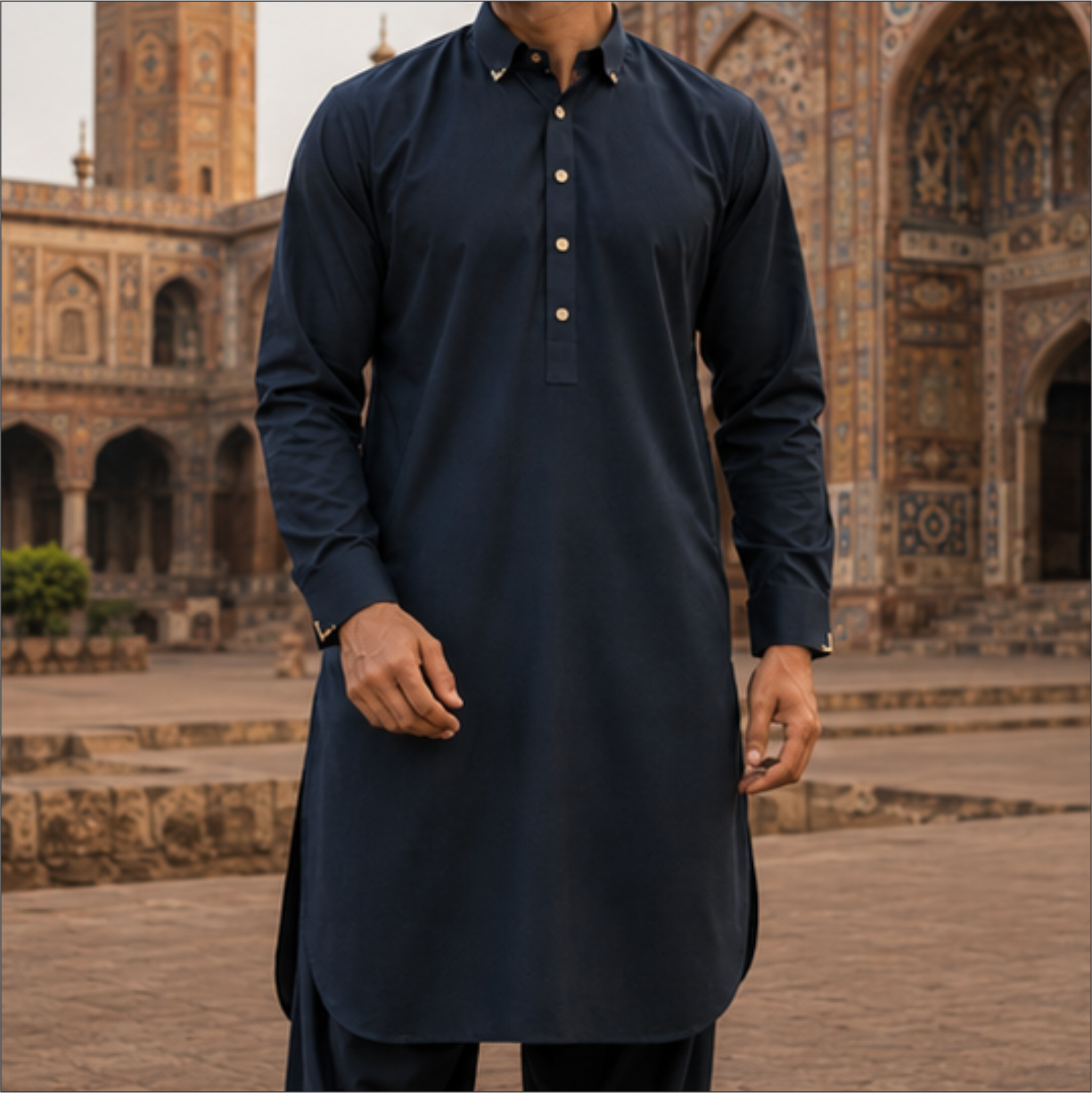 Premium Navy Blue Kurta Shalwar – Refined Eastern Elegance