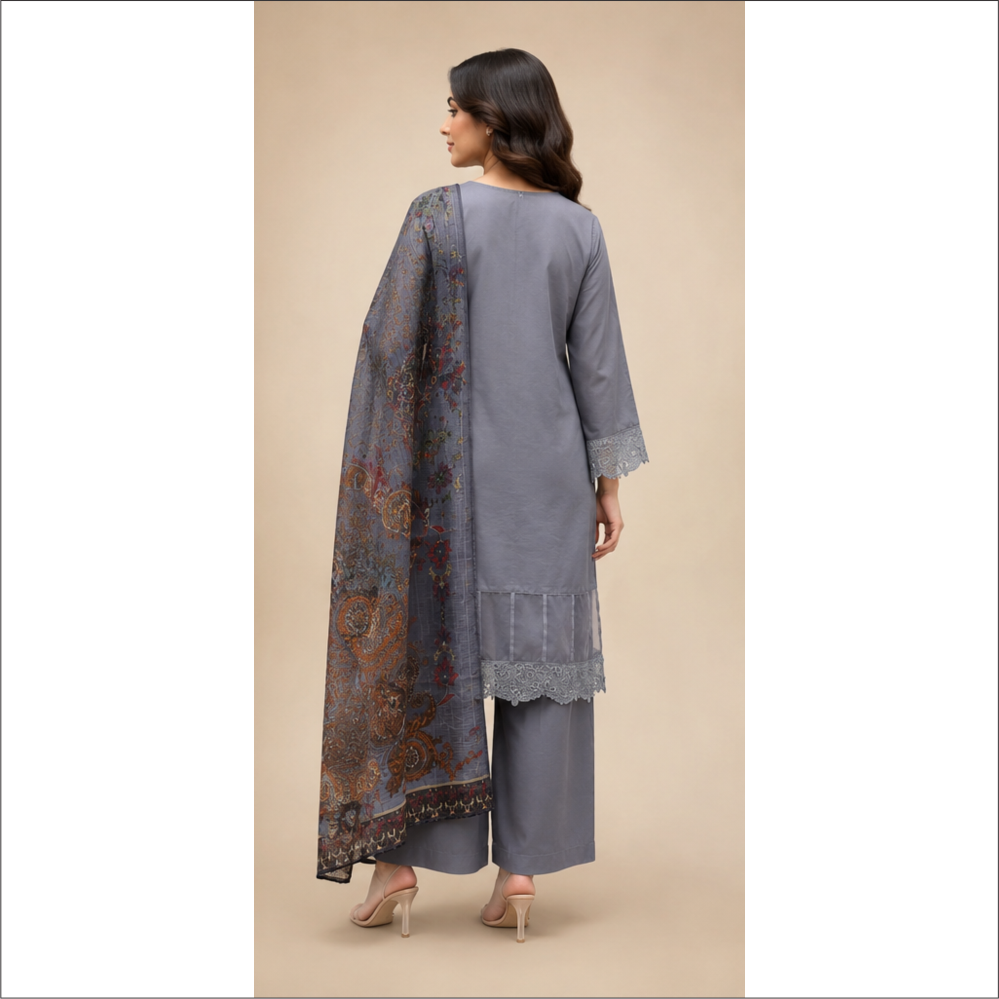 LAWMAN 3 Piece Embroidered Suit – Bari Eid Collection 26