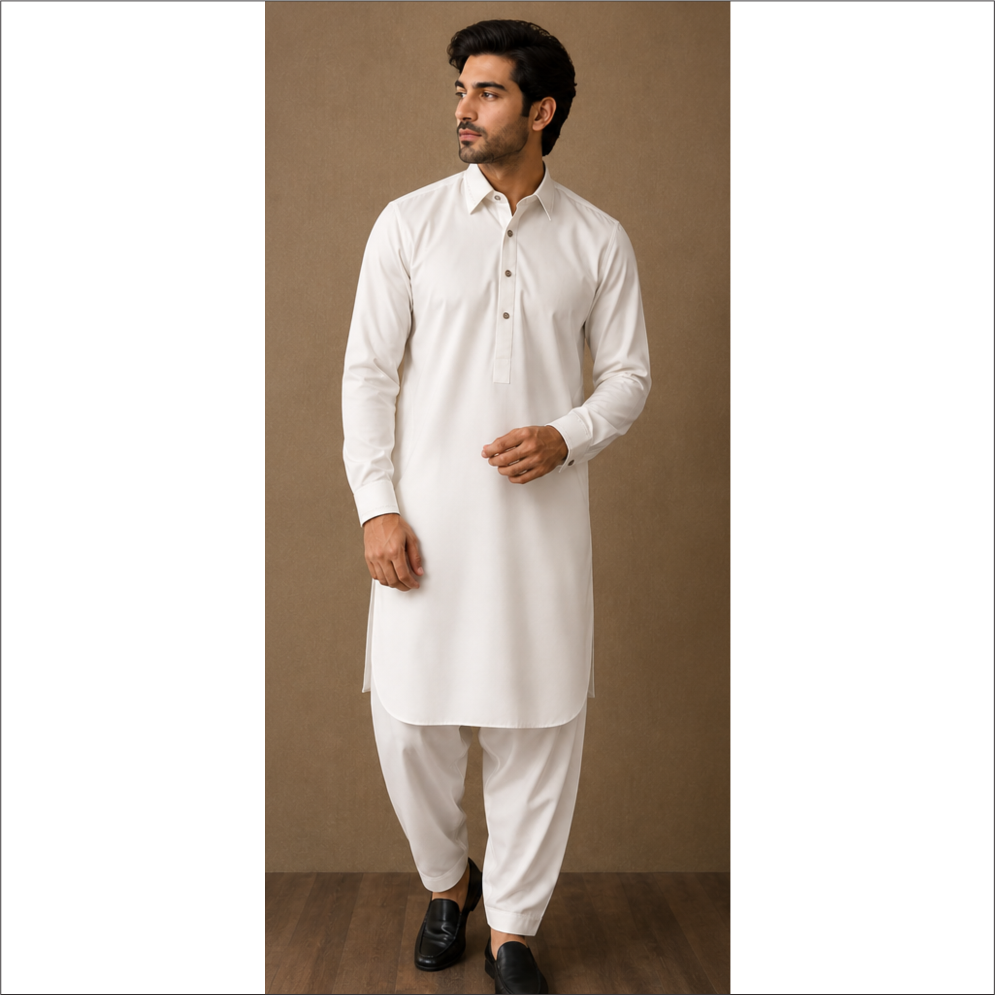 LAWMAN Off-White Wash & Wear Salwar Kameez
