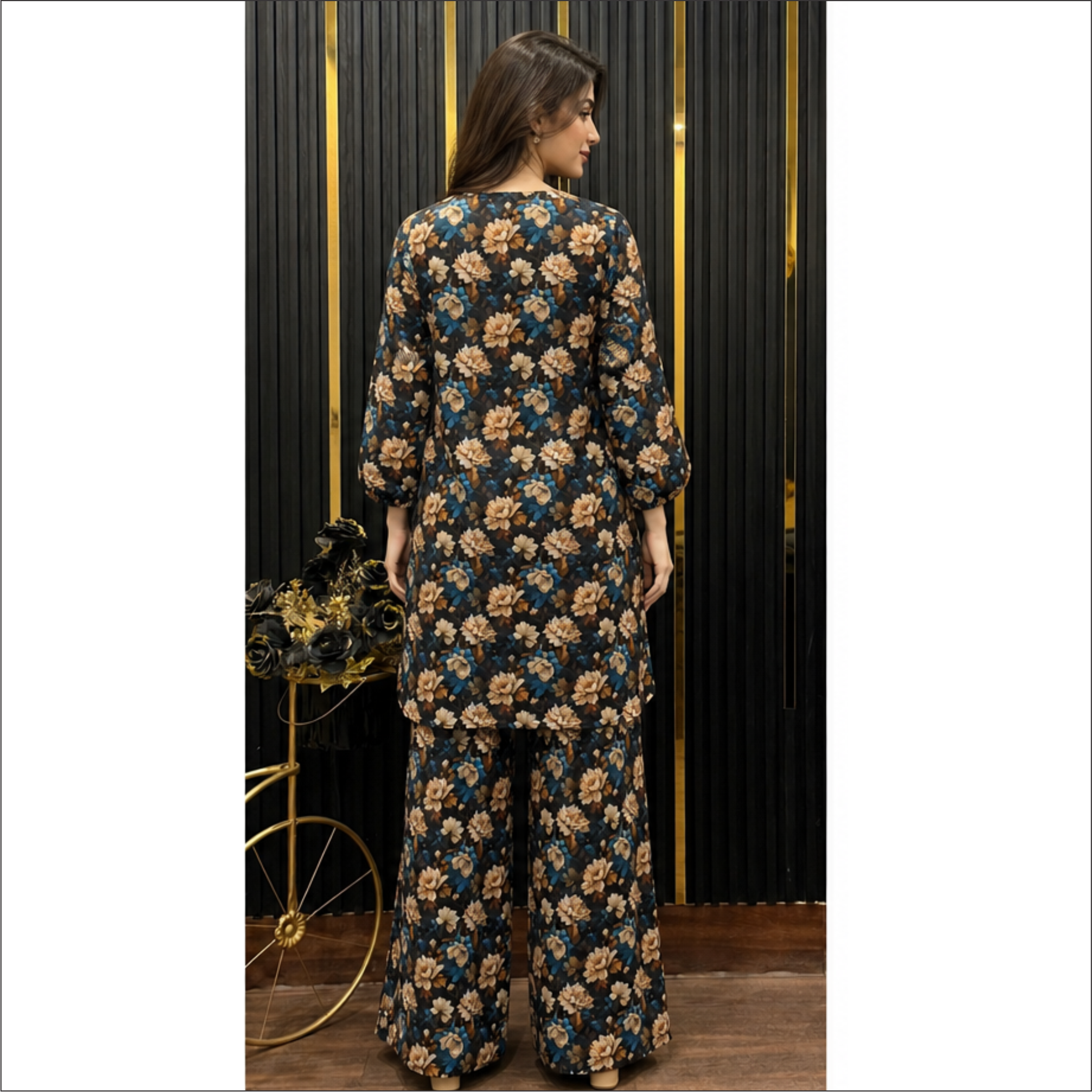 Midnight Floral Co-Ord Set – Sophisticated Everyday Elegance