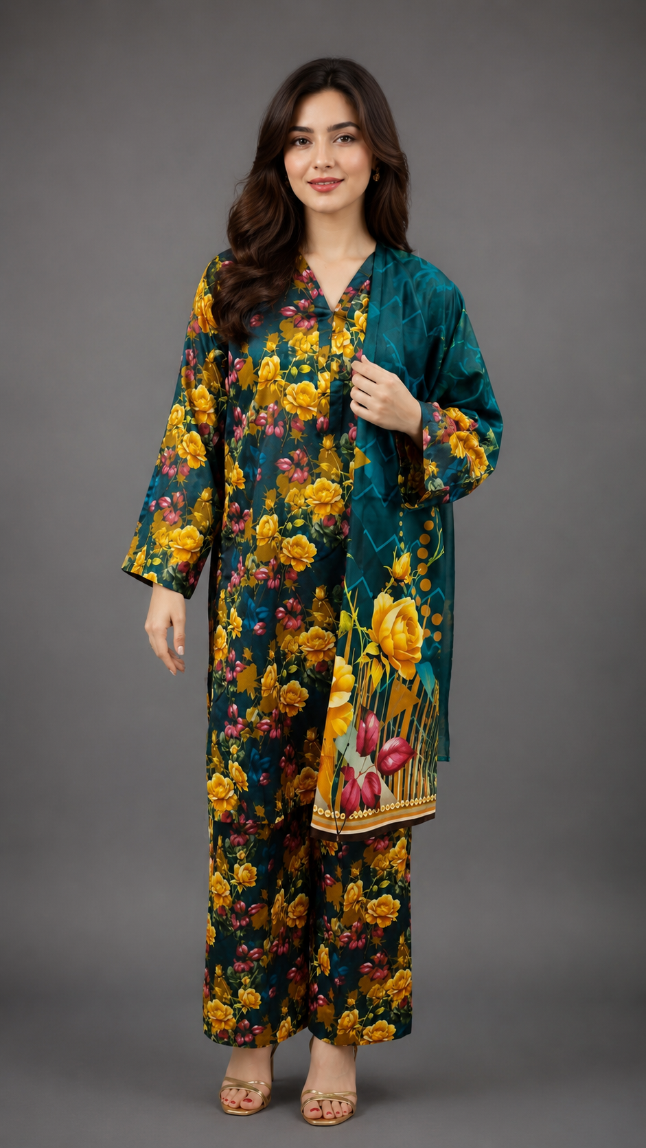 LAWMAN 3 Piece Stitched – Premium Floral Lawn