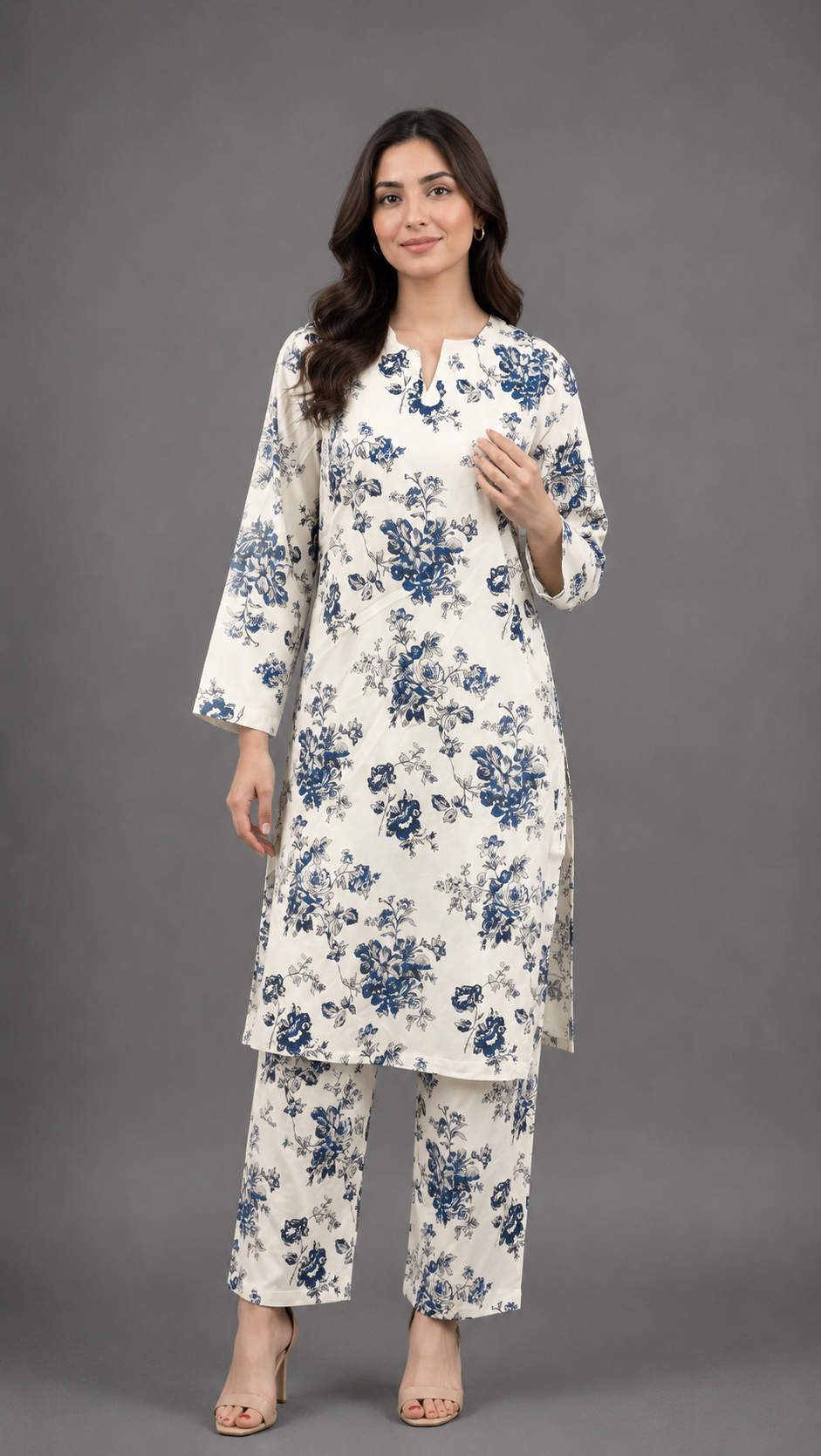 LAWMAN 2 Piece Stitched – Elegant Floral Co-Ord Set