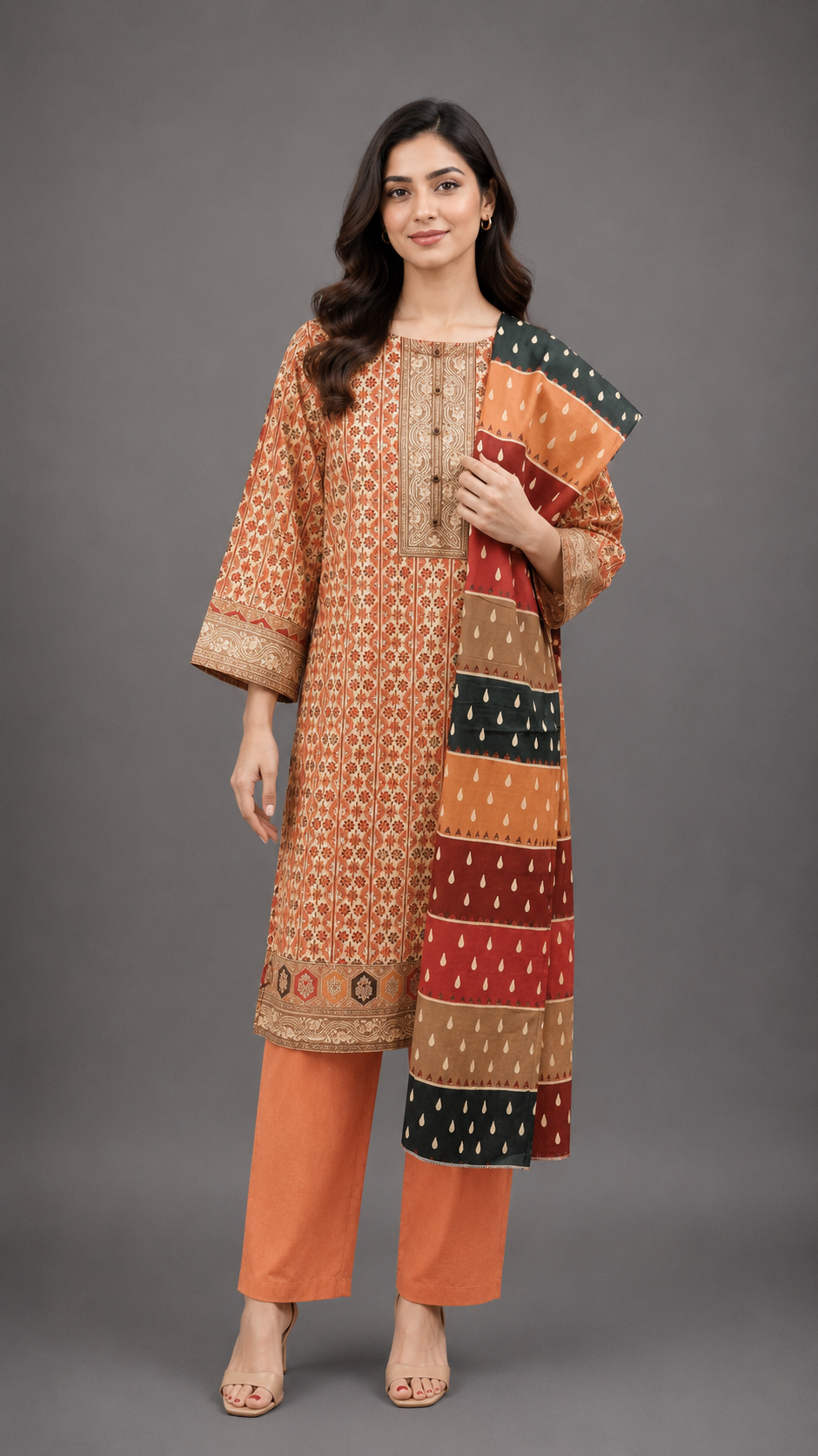 LAWMAN 3 Piece Stitched – Classic Printed Lawn Suit