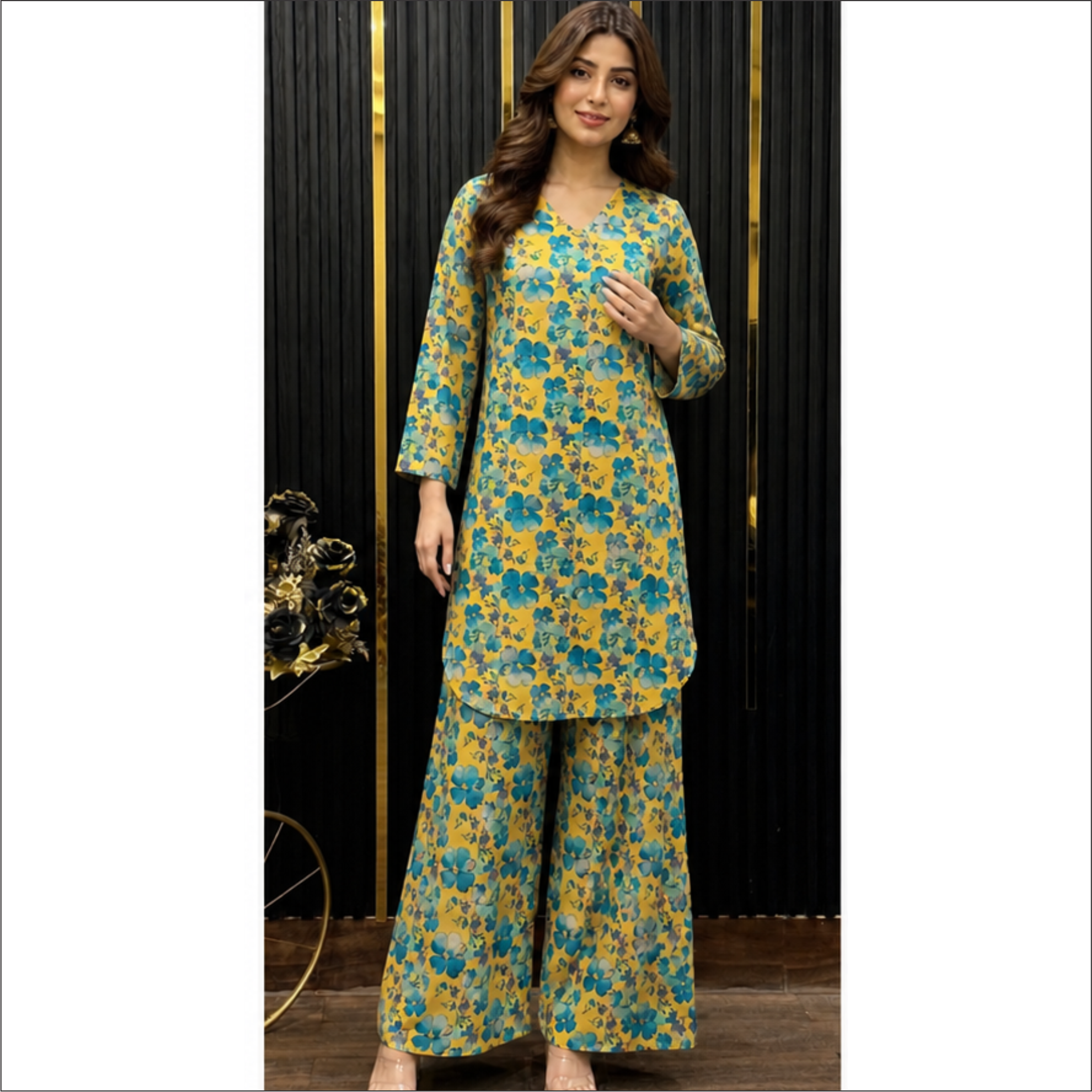 Sunshine Bloom Co-Ord Set – Vibrant Floral Elegance