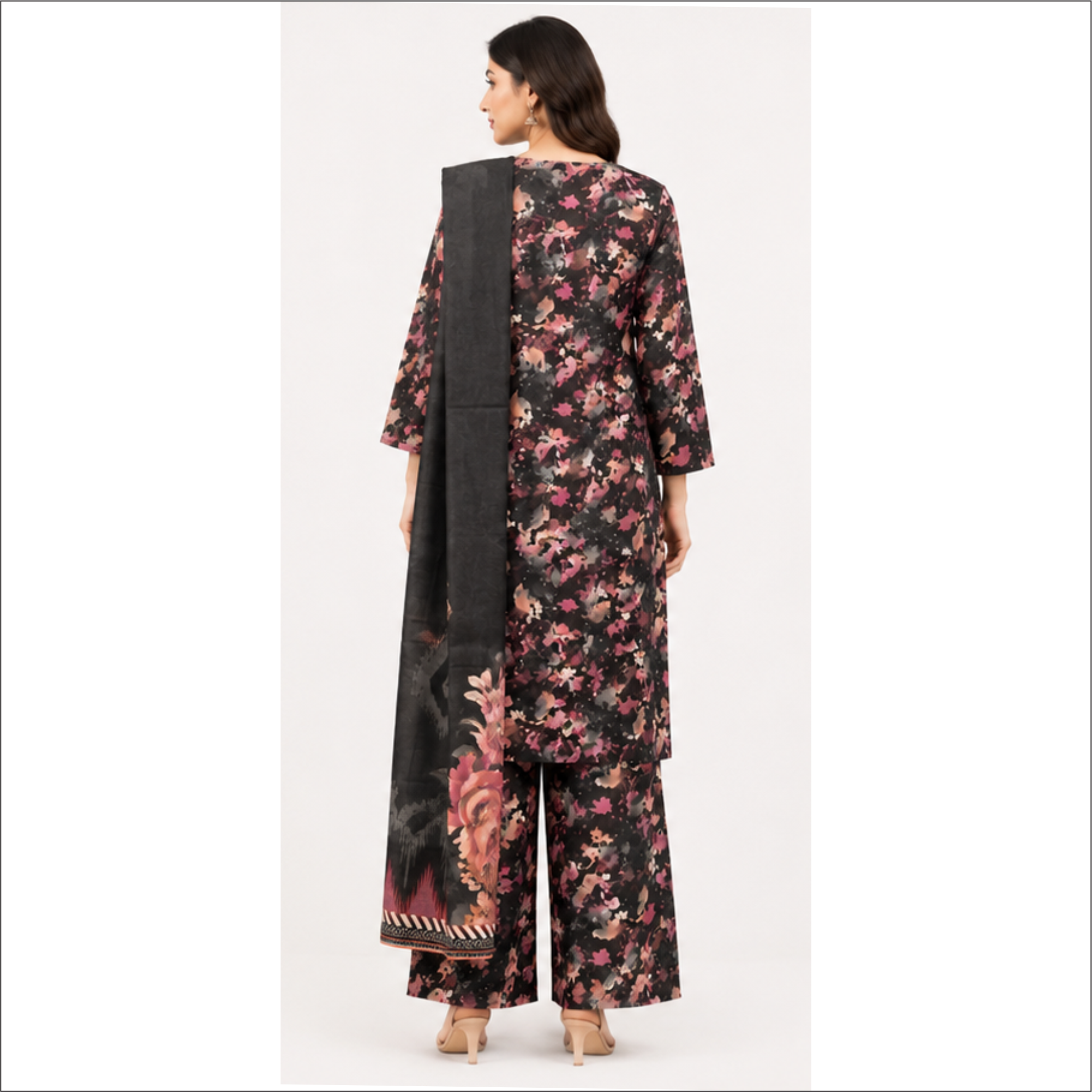 Midnight Bloom Premium Lawn 3 Piece